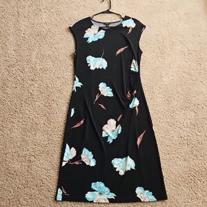 Ann Taylor Factory Floral Black Dress